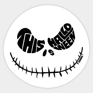 Jack Skellington white circle Sticker